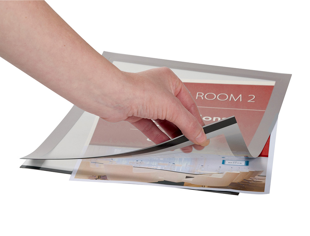 CADRE AFFICHAGE Q-CONNECT MAGNÉTIQUE A4 DOS ADHÉSIF REPOSITIONNABLE COLORIS ARGENT PACK 2 UNITÉS