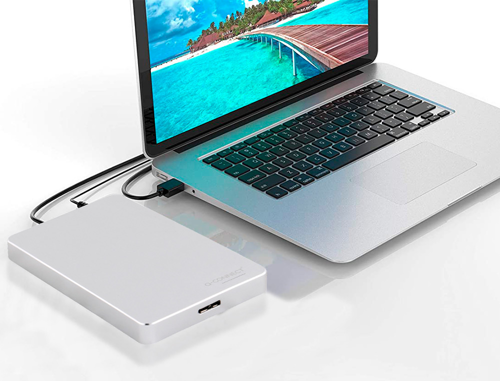 DISQUE DUR Q-CONNECT EXTERNE USB 3.0 1TB COLORIS ARGENT