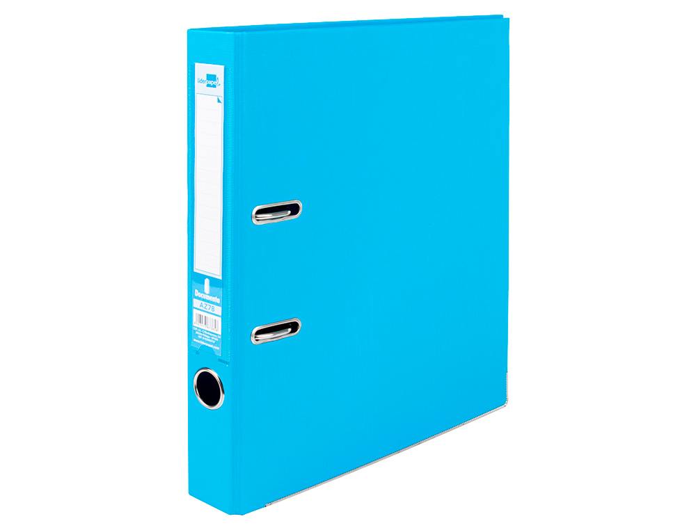 CLASSEUR LEVIER LIDERPAPEL A4 DOCUMENTA CARTON REMBORDÉ 1,9MM DOS 52MM RADO MÉTALLIQUE COLORIS BLEU CIEL