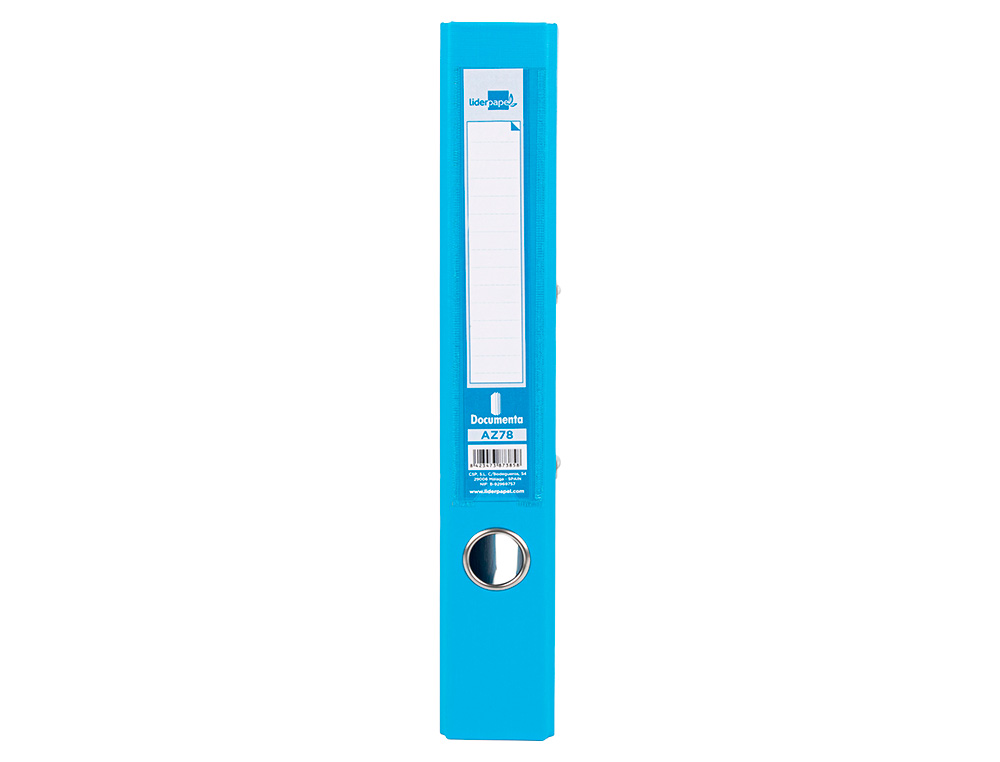 CLASSEUR LEVIER LIDERPAPEL A4 DOCUMENTA CARTON REMBORDÉ 1,9MM DOS 52MM RADO MÉTALLIQUE COLORIS BLEU CIEL