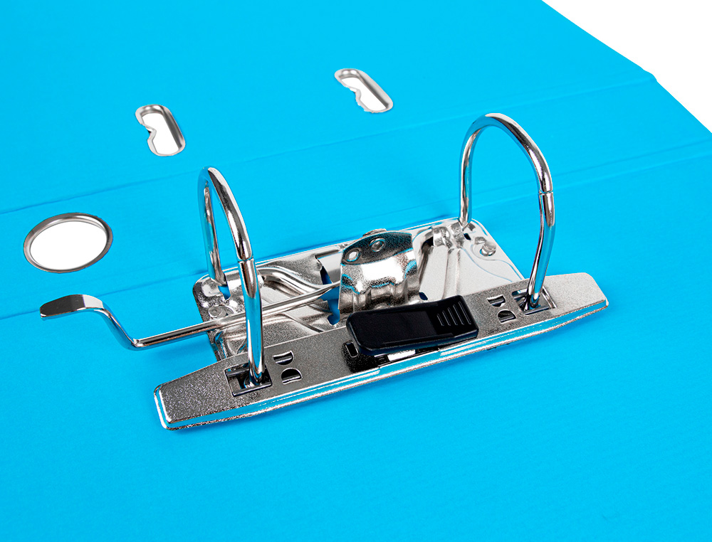 CLASSEUR LEVIER LIDERPAPEL A4 DOCUMENTA CARTON REMBORDÉ 1,9MM DOS 52MM RADO MÉTALLIQUE COLORIS BLEU CIEL