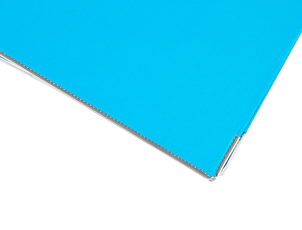 CLASSEUR LEVIER LIDERPAPEL A4 DOCUMENTA CARTON REMBORDÉ 1,9MM DOS 52MM RADO MÉTALLIQUE COLORIS BLEU CIEL