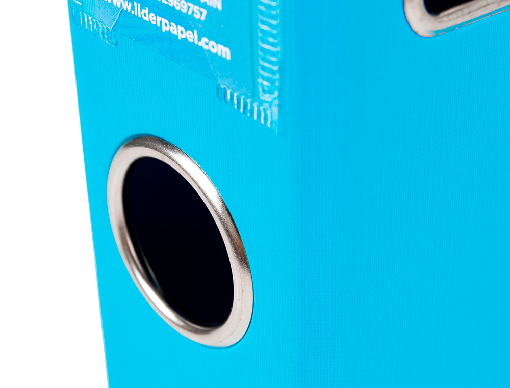 CLASSEUR LEVIER LIDERPAPEL A4 DOCUMENTA CARTON REMBORDÉ 1,9MM DOS 52MM RADO MÉTALLIQUE COLORIS BLEU CIEL