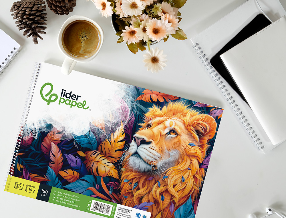 BLOC LIDERPAPEL PAPIER DESSIN ARTISTIQUE SPIRALE AVEC ENCADREMENT 180G/M2 FORMAT A3 460X325MM 20F