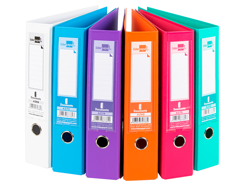 CLASSEUR LEVIER LIDERPAPEL A4 DOCUMENTA CARTON REMBORDÉ 1,9MM DOS 75MM RADO MÉTALLIQUE COLORIS ASSORTIS TRENDING