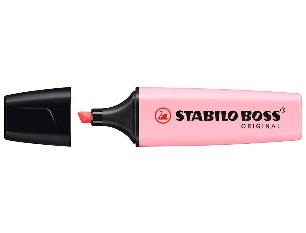 SURLIGNEUR STABILO BOSS PASTEL TRACÉ 2/5MM POINTE BISEAUTÉE ENCRE UNIVERSELLE BASE EAU RÉSISTANTE LUMIÈRE SOUPÇON ROSE