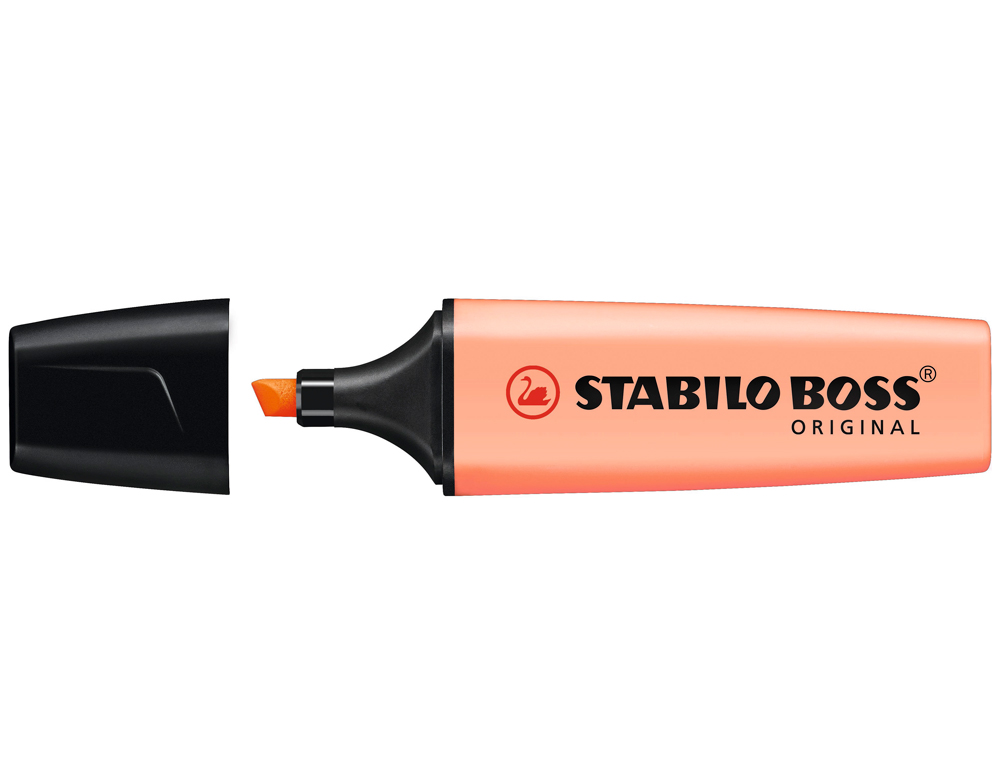 SURLIGNEUR STABILO BOSS PASTEL TRACÉ 2/5MM POINTE BISEAUTÉE ENCRE UNIVERSELLE BASE EAU RÉSISTANTE LUMIÈRE TEINTE PÊCHE
