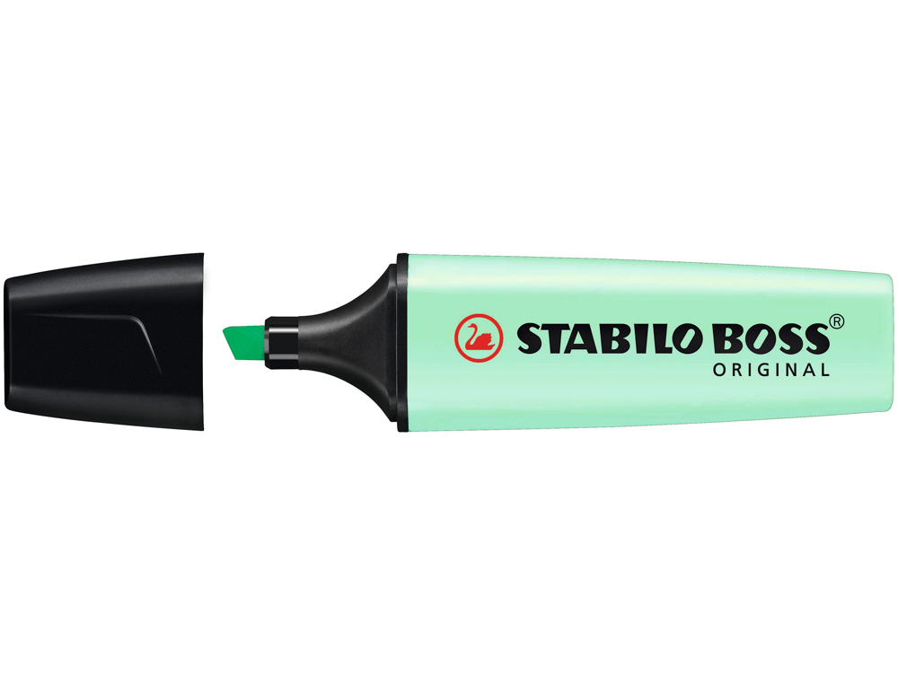 SURLIGNEUR STABILO BOSS PASTEL TRACÉ 2/5MM POINTE BISEAUTÉE ENCRE UNIVERSELLE BASE EAU RÉSISTANTE LUMIÈRE MENTHE À L'EAU