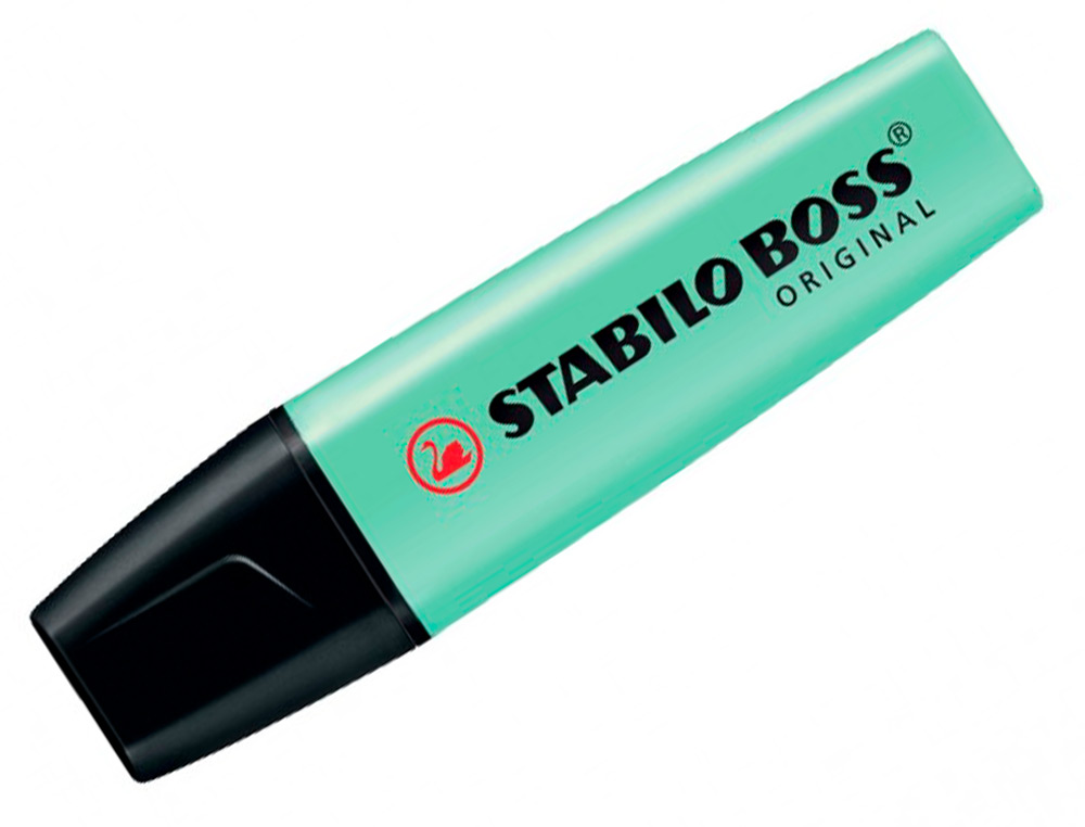 SURLIGNEUR STABILO BOSS PASTEL TRACÉ 2/5MM POINTE BISEAUTÉE ENCRE UNIVERSELLE BASE EAU RÉSISTANTE LUMIÈRE MENTHE À L'EAU