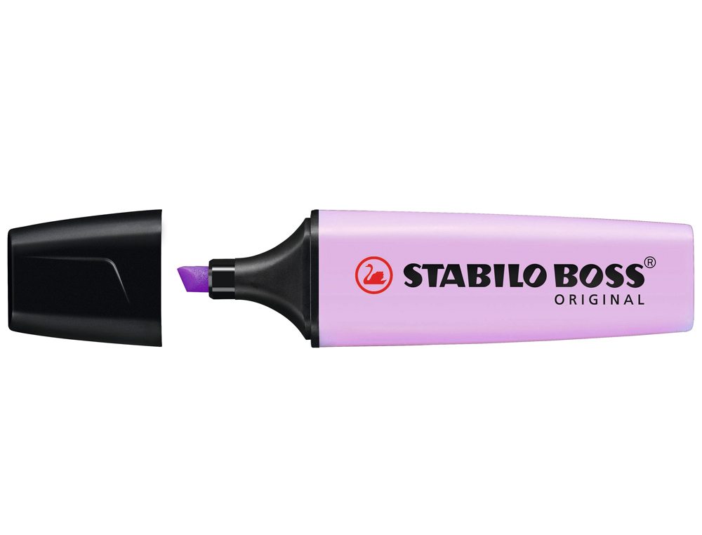 SURLIGNEUR STABILO BOSS PASTEL TRACÉ 2/5MM POINTE BISEAUTÉE ENCRE UNIVERSELLE BASE EAU RÉSISTANTE LUMIÈRE BRUME LILAS