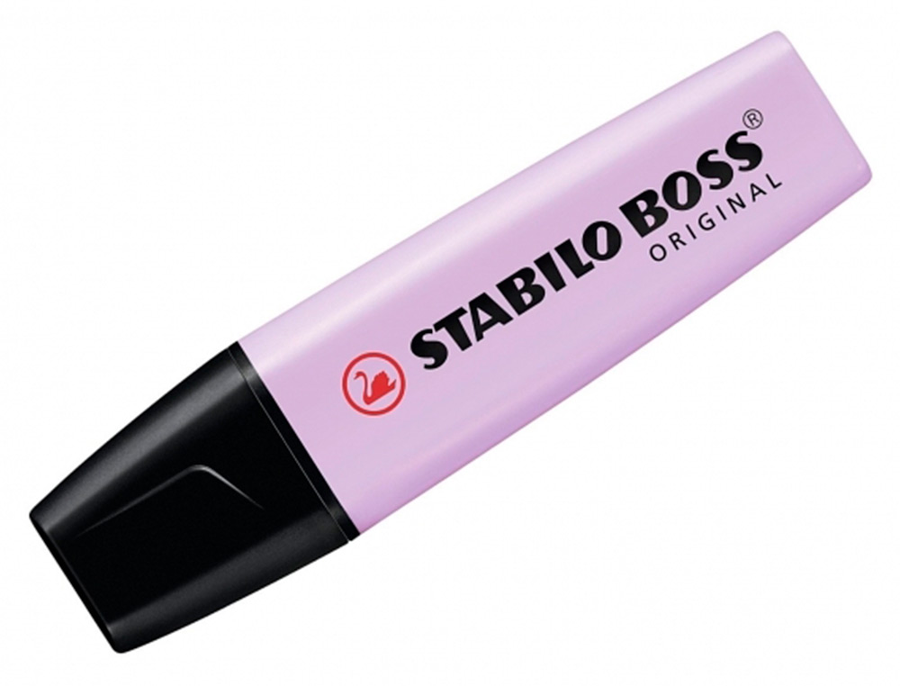 SURLIGNEUR STABILO BOSS PASTEL TRACÉ 2/5MM POINTE BISEAUTÉE ENCRE UNIVERSELLE BASE EAU RÉSISTANTE LUMIÈRE BRUME LILAS