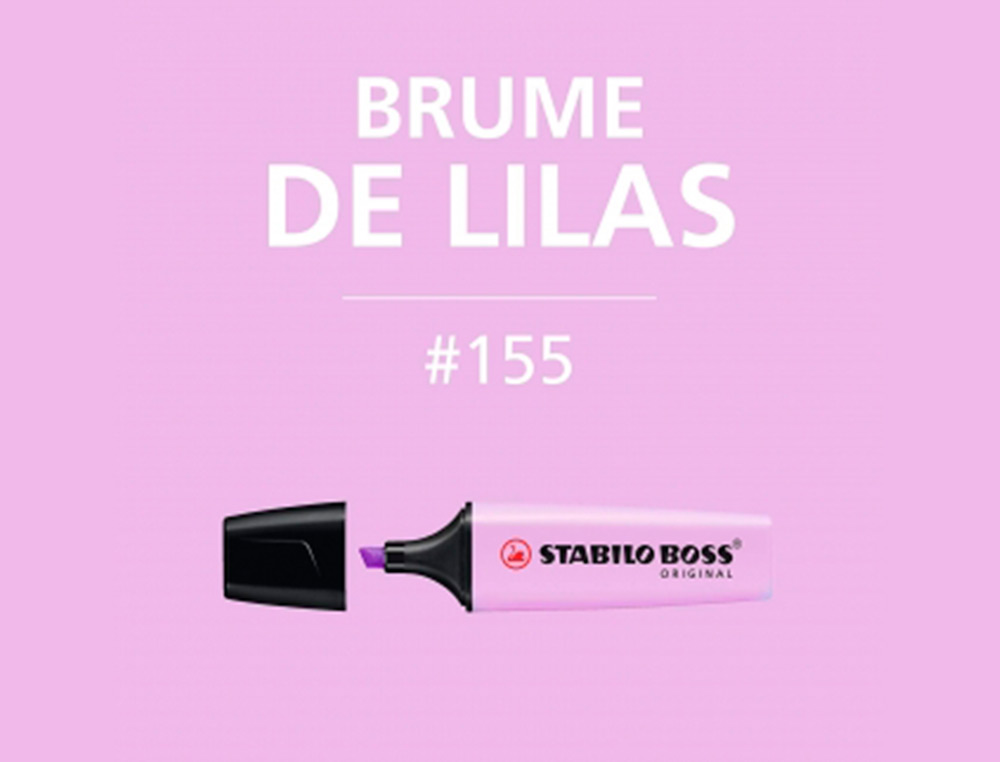 SURLIGNEUR STABILO BOSS PASTEL TRACÉ 2/5MM POINTE BISEAUTÉE ENCRE UNIVERSELLE BASE EAU RÉSISTANTE LUMIÈRE BRUME LILAS