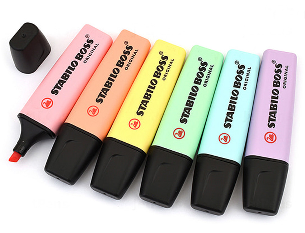 SURLIGNEUR STABILO BOSS PASTEL TRACÉ 2/5MM POINTE BISEAUTÉE ENCRE UNIVERSELLE BASE EAU RÉSISTANTE LUMIÈRE BRUME LILAS