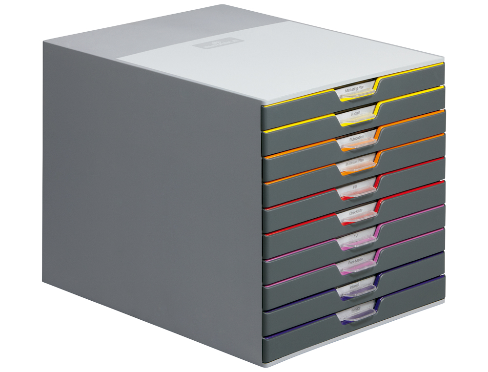 MODULE CLASSEMENT DURABLE VARICOLOR 10 TIROIRS 25MM CHACUN A4+ ABS 292X356X280MM