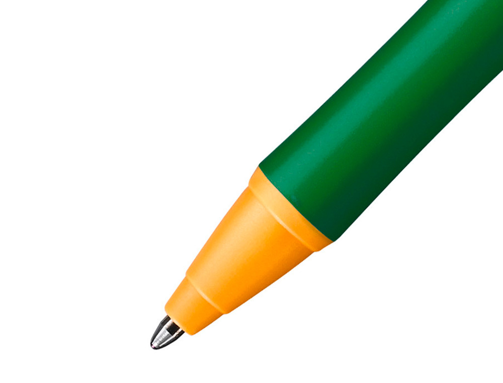 STYLO-BILLE STABILO POINTBALL RETRACTABLE RECHARGEABLE PLASTIQUE RECYCLE 3500M D'ECRITURE GRIP ANTIDERAPANT VERT