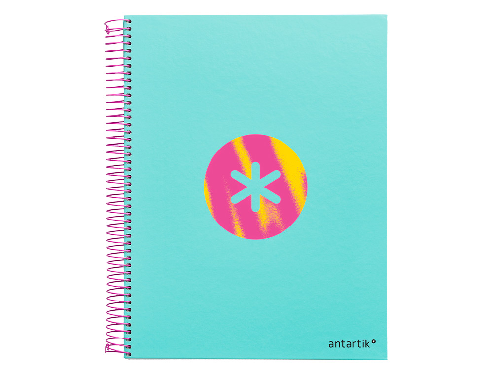 CAHIER SPIRALE ANTARTIK A4 120F 100G REMBORDE 5X5MM MICRO-PERF 5 BANDES 4 TROUS TRENDING 2020 TURQUOISE