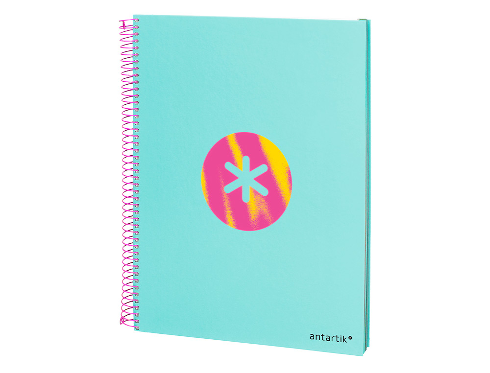 CAHIER SPIRALE ANTARTIK A4 120F 100G REMBORDE 5X5MM MICRO-PERF 5 BANDES 4 TROUS TRENDING 2020 TURQUOISE