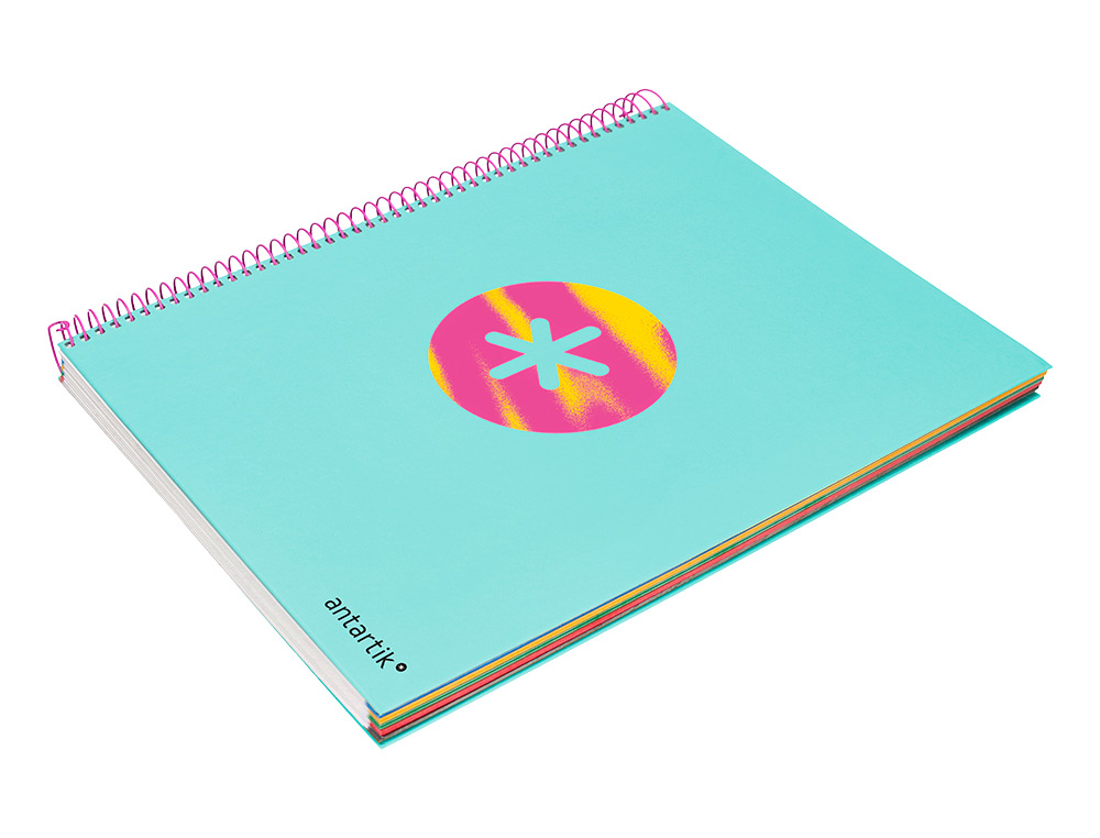 CAHIER SPIRALE ANTARTIK A4 120F 100G REMBORDE 5X5MM MICRO-PERF 5 BANDES 4 TROUS TRENDING 2020 TURQUOISE