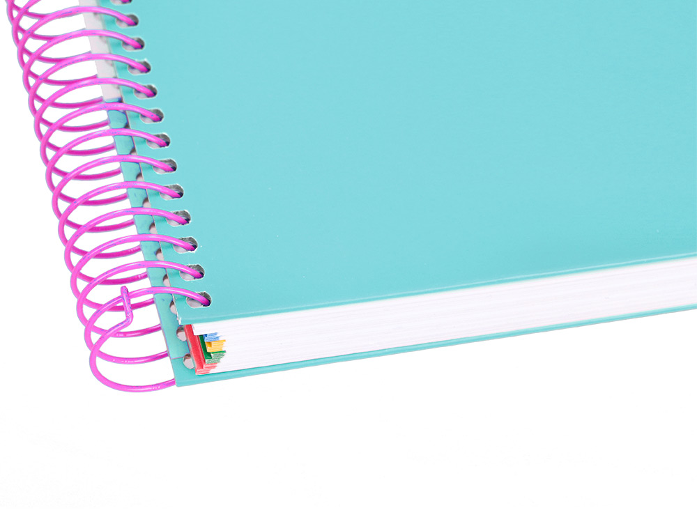 CAHIER SPIRALE ANTARTIK A4 120F 100G REMBORDE 5X5MM MICRO-PERF 5 BANDES 4 TROUS TRENDING 2020 TURQUOISE