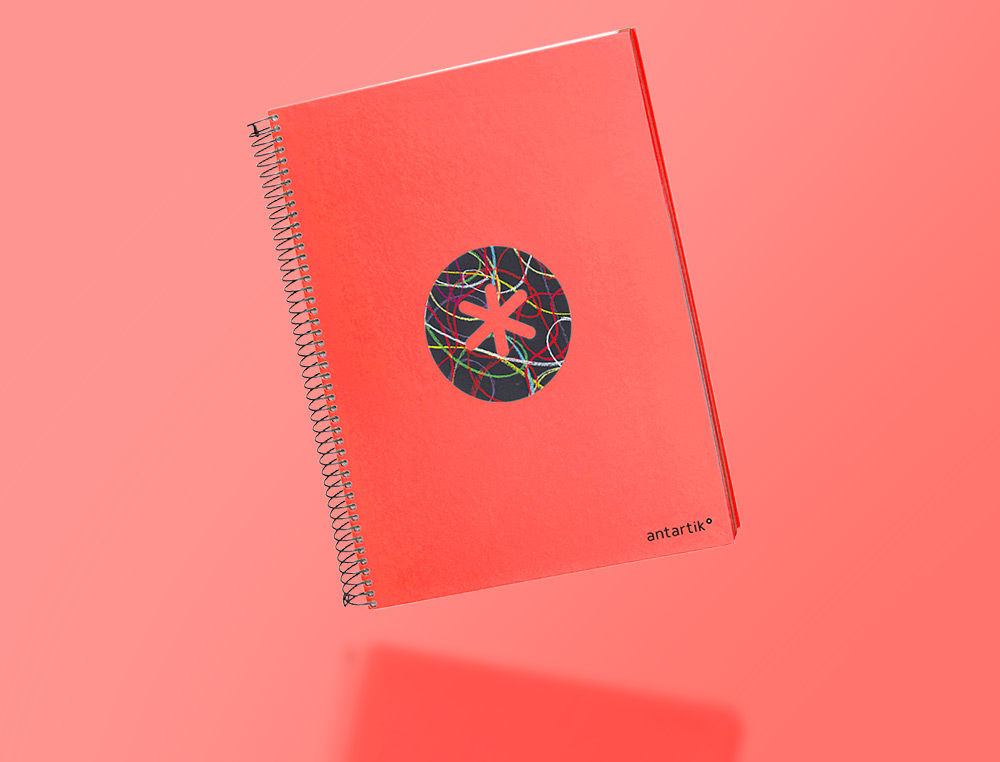 CAHIER SPIRALE ANTARTIK A4 120F 100G REMBORDE 5X5MM      MICRO-PERF 5 BANDES 4 TROUS   TRENDING 2020 ROUGE