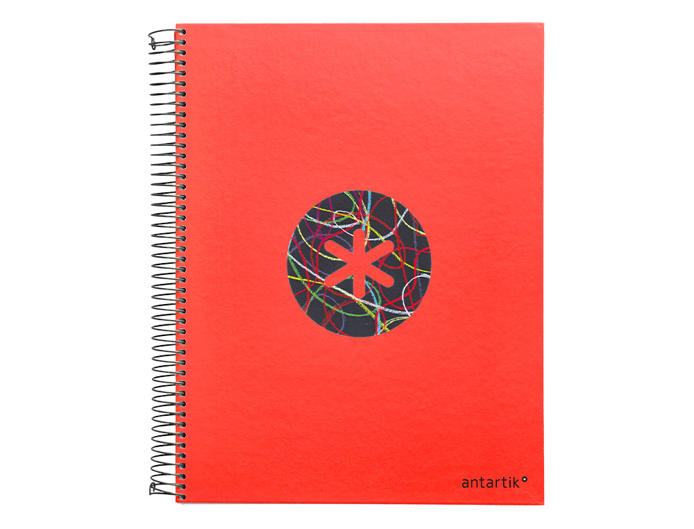 CAHIER SPIRALE ANTARTIK A4 120F 100G REMBORDE 5X5MM      MICRO-PERF 5 BANDES 4 TROUS   TRENDING 2020 ROUGE