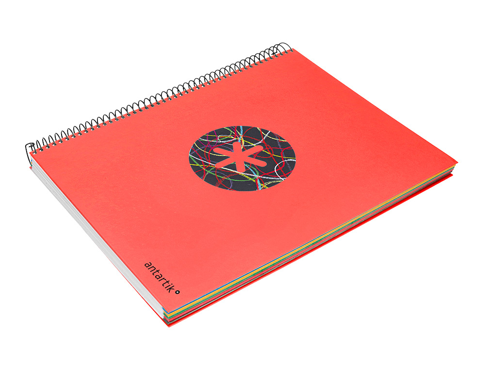 CAHIER SPIRALE ANTARTIK A4 120F 100G REMBORDE 5X5MM      MICRO-PERF 5 BANDES 4 TROUS   TRENDING 2020 ROUGE