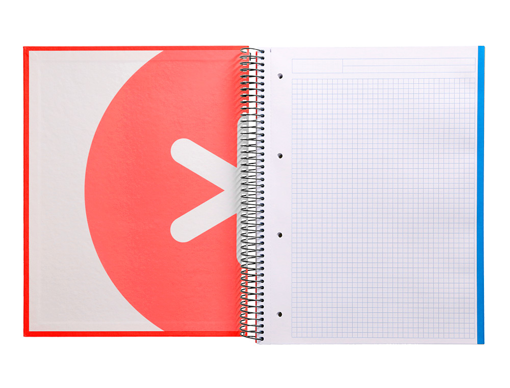 CAHIER SPIRALE ANTARTIK A4 120F 100G REMBORDE 5X5MM      MICRO-PERF 5 BANDES 4 TROUS   TRENDING 2020 ROUGE