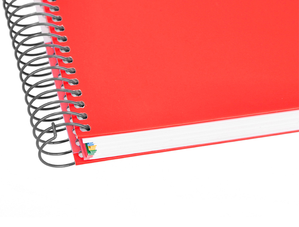 CAHIER SPIRALE ANTARTIK A4 120F 100G REMBORDE 5X5MM      MICRO-PERF 5 BANDES 4 TROUS   TRENDING 2020 ROUGE