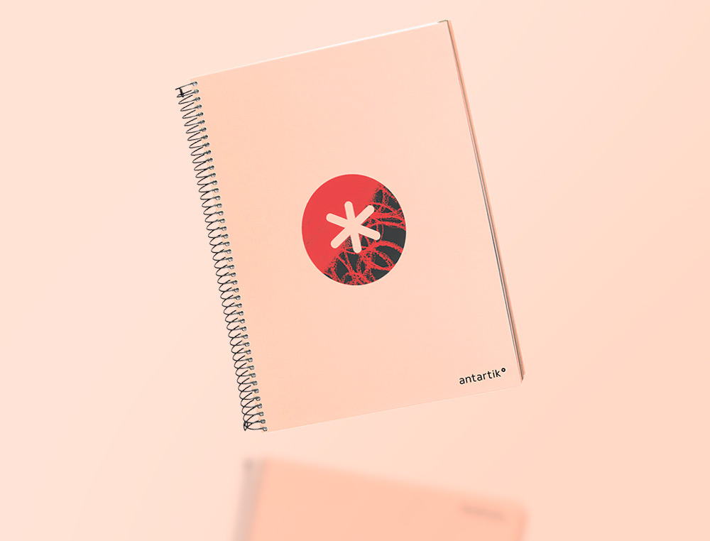CAHIER SPIRALE ANTARTIK A4 120F 100G REMBORDE 5X5MM      MICRO-PERF 5 BANDES 4 TROUS   TRENDING 2020 CORAIL
