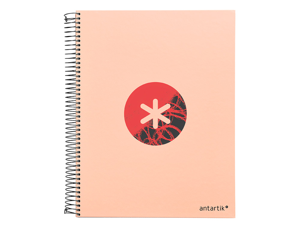 CAHIER SPIRALE ANTARTIK A4 120F 100G REMBORDE 5X5MM      MICRO-PERF 5 BANDES 4 TROUS   TRENDING 2020 CORAIL