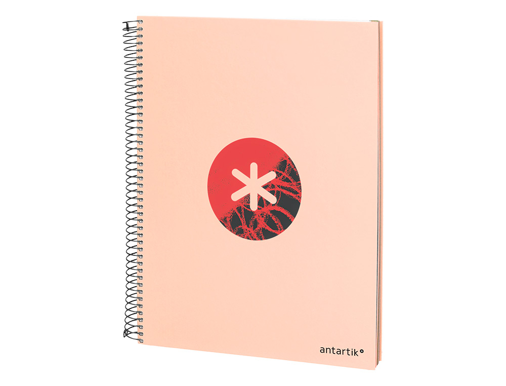 CAHIER SPIRALE ANTARTIK A4 120F 100G REMBORDE 5X5MM      MICRO-PERF 5 BANDES 4 TROUS   TRENDING 2020 CORAIL