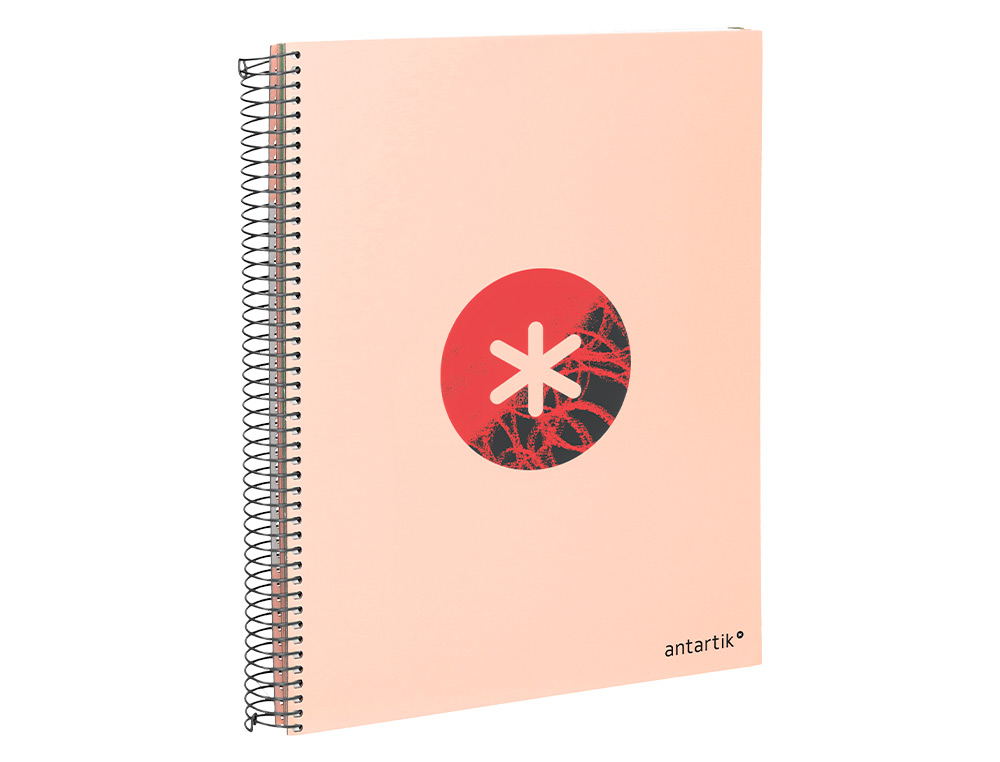 CAHIER SPIRALE ANTARTIK A4 120F 100G REMBORDE 5X5MM      MICRO-PERF 5 BANDES 4 TROUS   TRENDING 2020 CORAIL