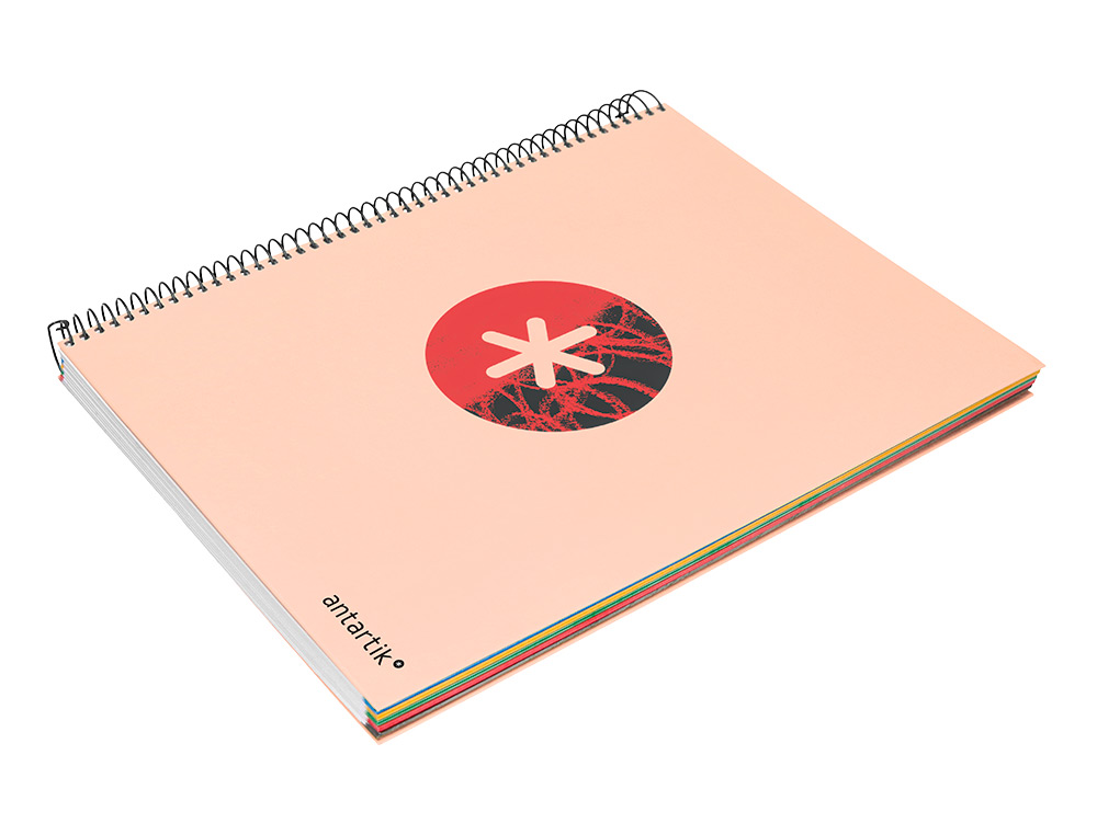 CAHIER SPIRALE ANTARTIK A4 120F 100G REMBORDE 5X5MM      MICRO-PERF 5 BANDES 4 TROUS   TRENDING 2020 CORAIL