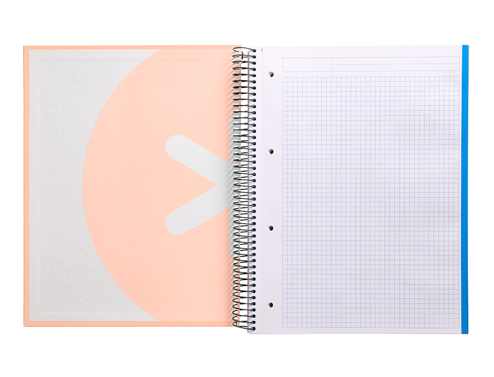 CAHIER SPIRALE ANTARTIK A4 120F 100G REMBORDE 5X5MM      MICRO-PERF 5 BANDES 4 TROUS   TRENDING 2020 CORAIL
