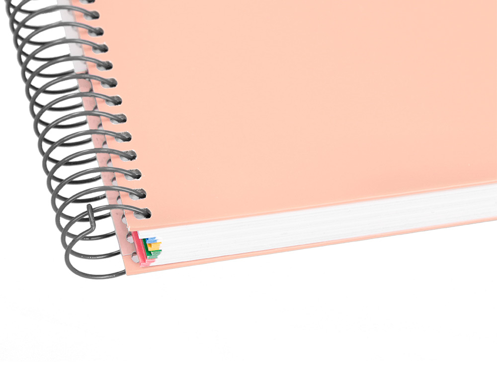 CAHIER SPIRALE ANTARTIK A4 120F 100G REMBORDE 5X5MM      MICRO-PERF 5 BANDES 4 TROUS   TRENDING 2020 CORAIL