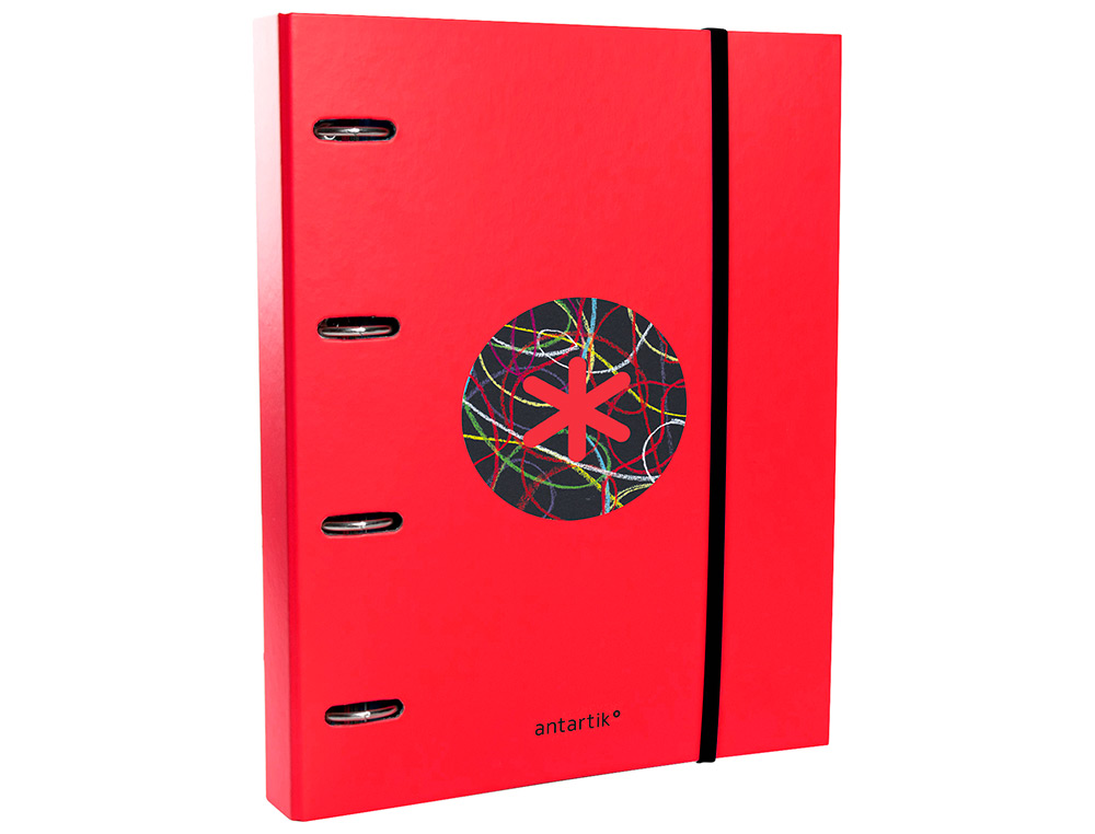 CLASSEUR ANTARTIK TRENDING TOPIC 2020 4 ANNEAUX RONDS    40MM FEUILLET MOBILE A4 5X5MM COLORIS ROUGE