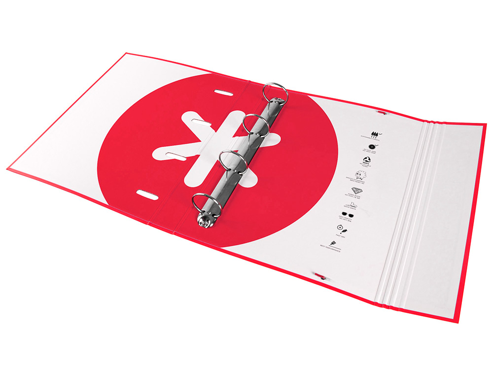 CLASSEUR ANTARTIK TRENDING TOPIC 2020 4 ANNEAUX RONDS    40MM FEUILLET MOBILE A4 5X5MM COLORIS ROUGE