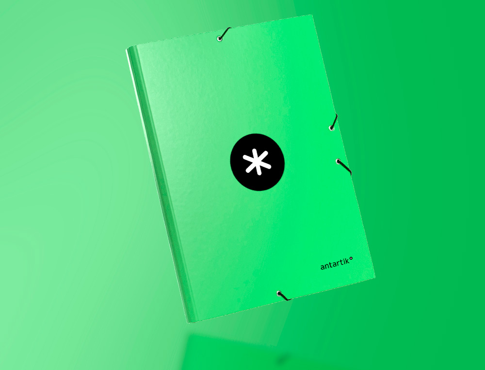 CHEMISE ANTARTIK CARTON REMBORDE A4+ 3 RABATS         ELASTIQUE COLORIS VERT