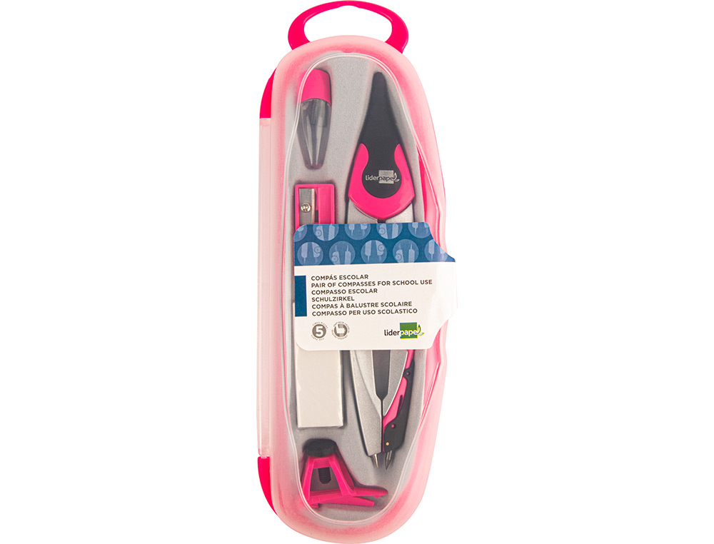 COMPAS LIDERPAPEL ADAPTATEUR UNIVERSEL MINES TAILLE-MINES ET GOMME COLORIS ASSORTIS