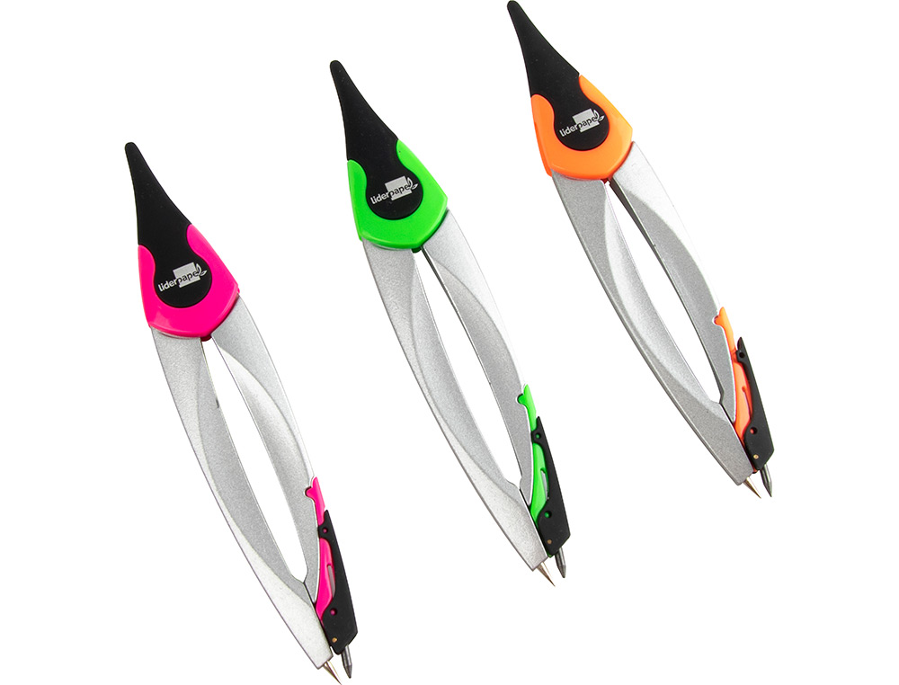 COMPAS LIDERPAPEL ADAPTATEUR UNIVERSEL MINES TAILLE-MINES ET GOMME COLORIS ASSORTIS