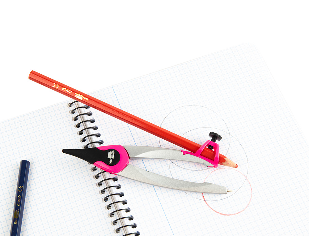 COMPAS LIDERPAPEL ADAPTATEUR UNIVERSEL MINES TAILLE-MINES ET GOMME COLORIS ASSORTIS