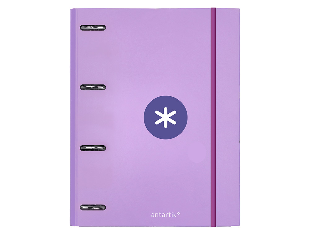 CLASSEUR ANTARTIK 4 ANNEAUX RONDS 25MM A4 CARTON REMBORDE FEUILLETS MOBILES Q5X5 COLORISLAVANDE