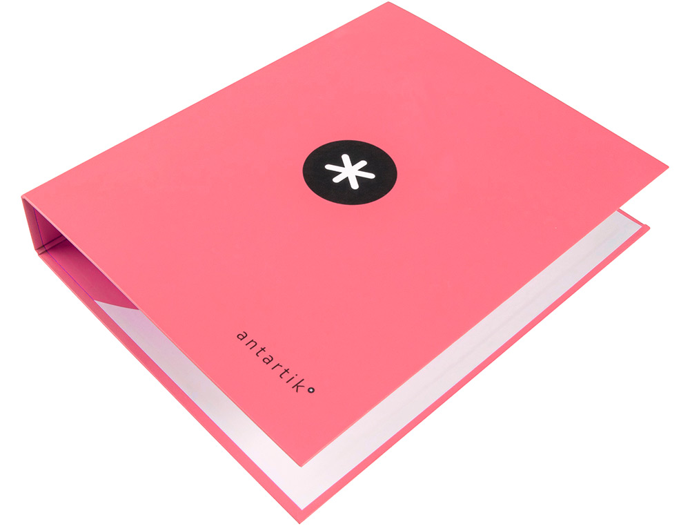 CLASSEUR ANTARTIK 4 ANNEAUX END 40MM A4+ CARTON REMBORDE    COLORIS CORAIL