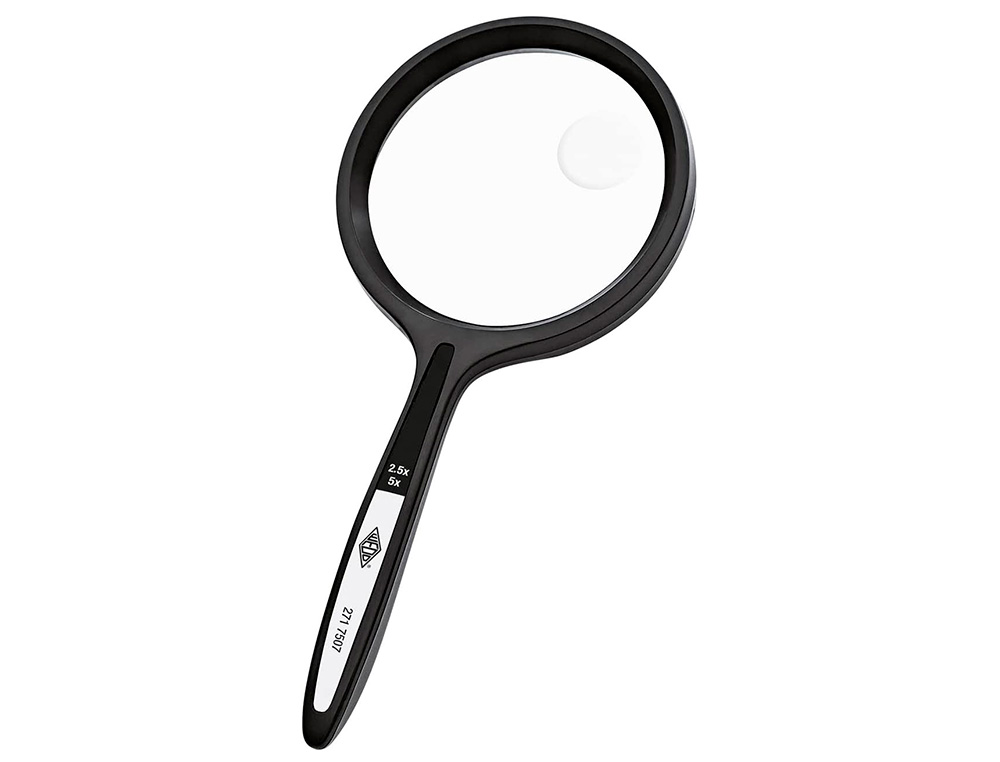 LOUPE Q-CONNECT BIFOCALE EN VERRE DIAM. 75MM POIGNEE      COURBEE COLORIS NOIR