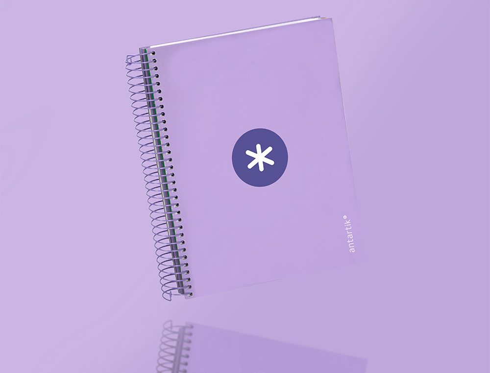 CAHIER SPIRALE ANTARTIK A5 14,8X21CM 240P 90G/M2 QUADRILLAGE 5MM 6 TROUS COIL-LOCK COLORIS LAVANDE