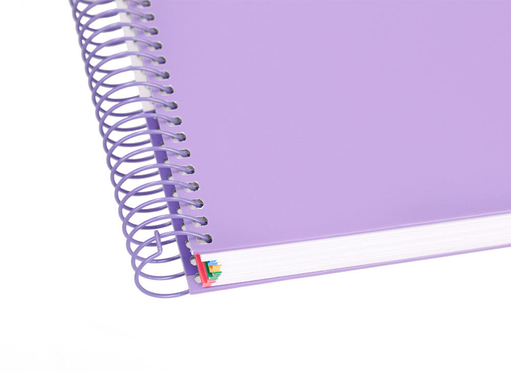 CAHIER SPIRALE ANTARTIK A5 14,8X21CM 240P 90G/M2 QUADRILLAGE 5MM 6 TROUS COIL-LOCK COLORIS LAVANDE