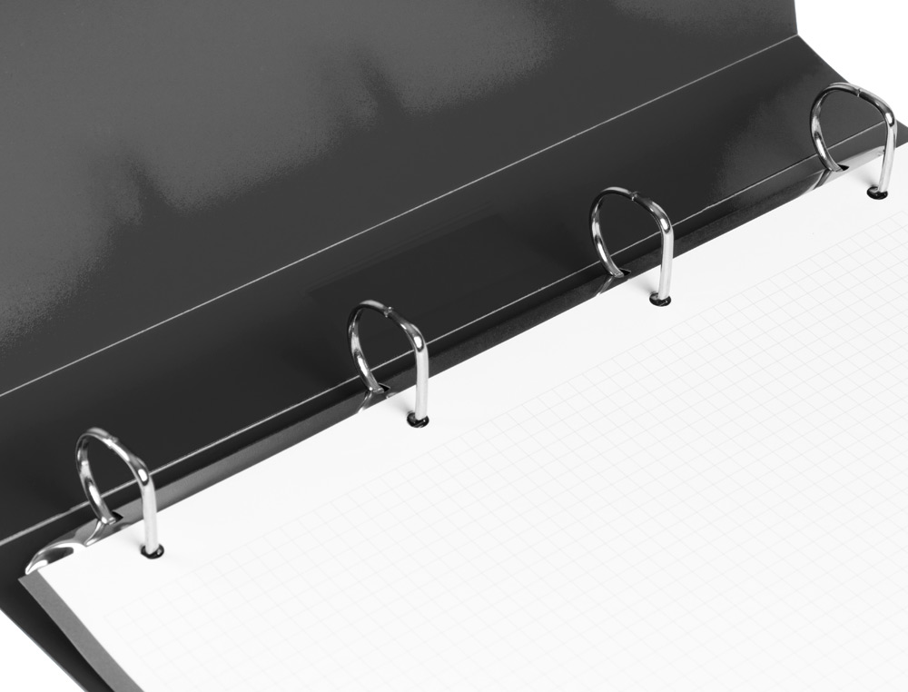 CLASSEUR LIDERPAPEL 4 ANNEAUX 25MM A4 260X315MM POLYPROPYLENE DOS 40MM PORTE-CARTES VISITE COLORIS