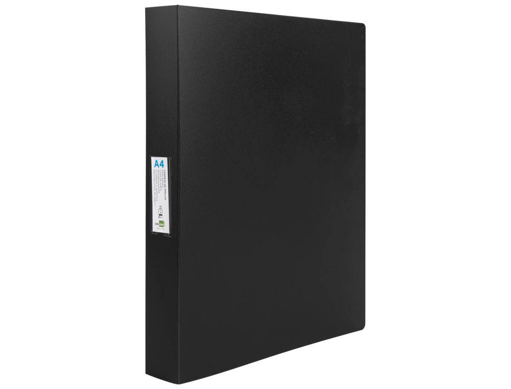 CLASSEUR LIDERPAPEL 4 ANNEAUX 25MM A4 260X315MM POLYPROPYLENE DOS 40MM PORTE-CARTES VISITE COLORIS