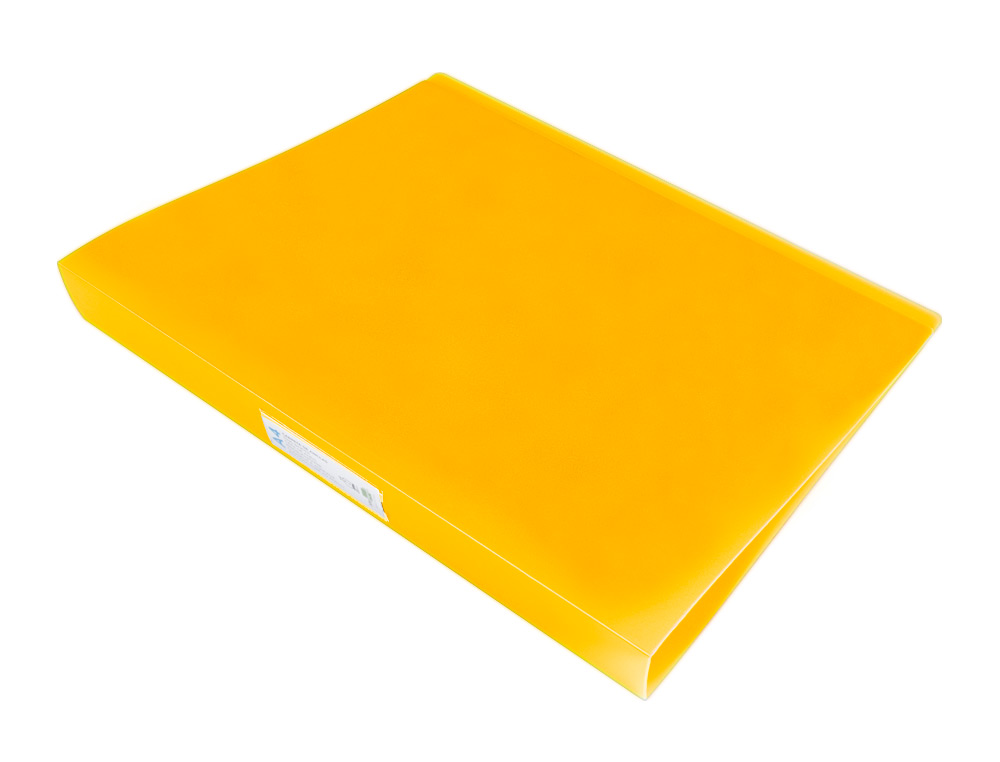 CLASSEUR LIDERPAPEL 4 ANNEAUX 25MM A4 260X315MM POLYPROPYLENE DOS 40MM PORTE-CARTES VISITE COLORIS JAUNE