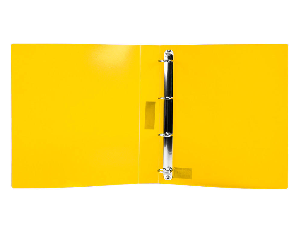 CLASSEUR LIDERPAPEL 4 ANNEAUX 25MM A4 260X315MM POLYPROPYLENE DOS 40MM PORTE-CARTES VISITE COLORIS JAUNE